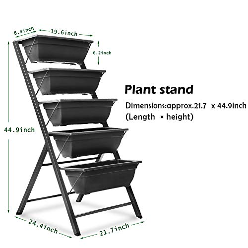 Foyuee Vertical Herb Garden Planter Box Outdoor Elevated Raised Bed For Vegetables Flower Indoor With Drainage 5 Container #TOP1