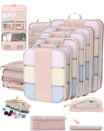 10 Set Compression Packing Cubes for Travel Gifts Women Mom,OlarH...