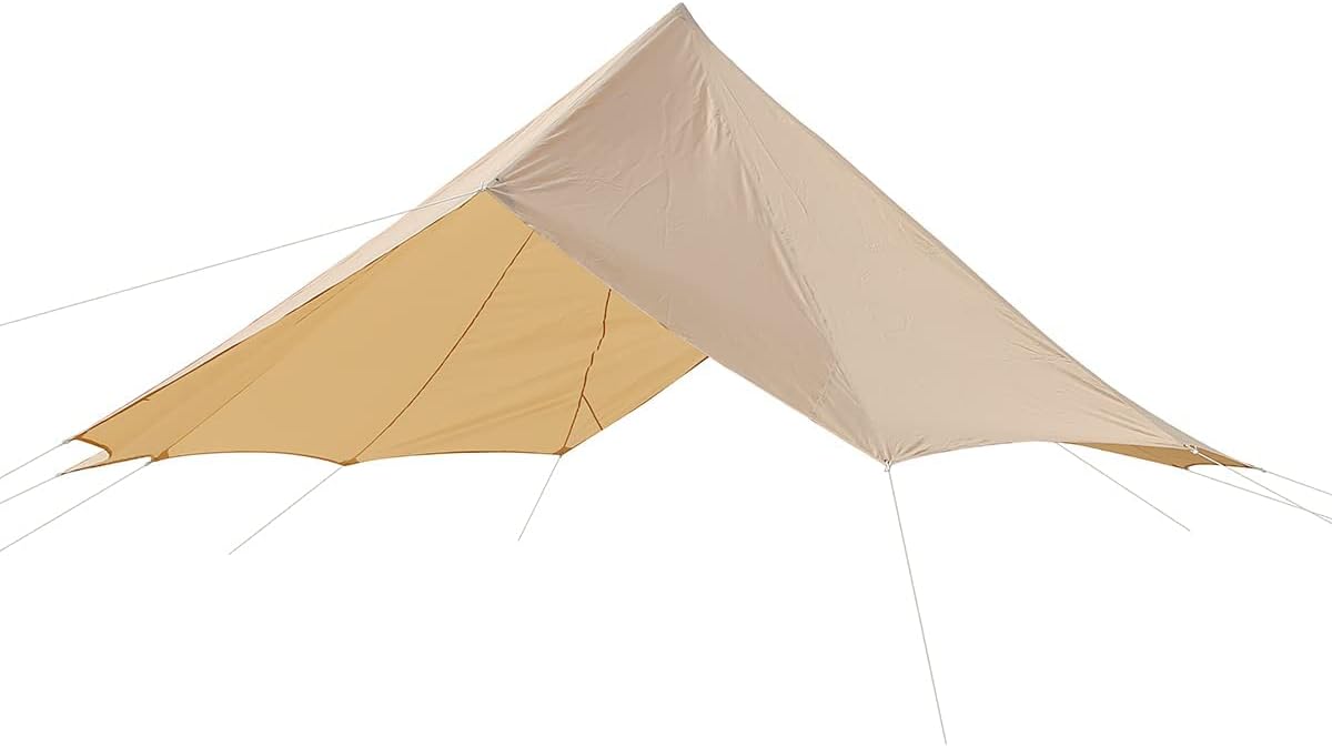 UNISTRENGH Waterproof Tent Tarp Sunshade for 4M 5M 6M Dual Doors Yurt, Heavy Duty Oxford Top Roof Cover Shelter for Cotton Canvas Camping Tent (for 5M Double Doors Tent)