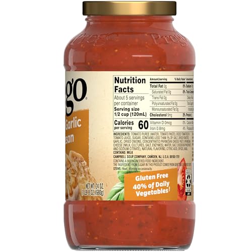Image of Prego Pasta Sauce, Italian Tomato Sauce with Roasted Garlic & Parmesan Cheese, 24 oz Jar
