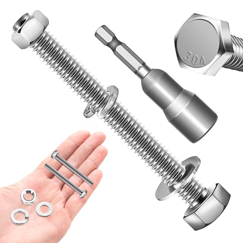 Image of (12 Sets) 5 /16-18 x 3 inch, 5 /16 Bolt Hex Head Screws Nuts and Bolts Kit with 5 /16 Stainless Steel, Nuts Bolts Washers Assortment, Fully Threaded by Marysino