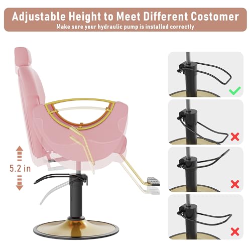Image of LOUVIXA Barber Chair for Hair Stylist, Height Adjustable Hydraulic Hair Reclining Salon Chair, 360 Degrees Rotation, Multi-Function Shampoo Chair for Salon Barbershop (Modern Pink)
