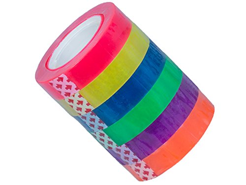 Nastro adesivo 33 m x 12 mm colorato 6 rotoli