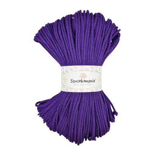 Braided Cotton Cord 3mm 100m, 46 Colors, Crochet Cord, Macrame Cord, Macrame Yarn, Premium Yarn, Macrame Rope, Sznurkomania (Plum)