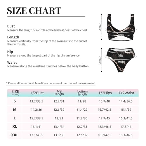 Maillot de bain 2 pièces imprimé marbre noir et reflets or rose - 6