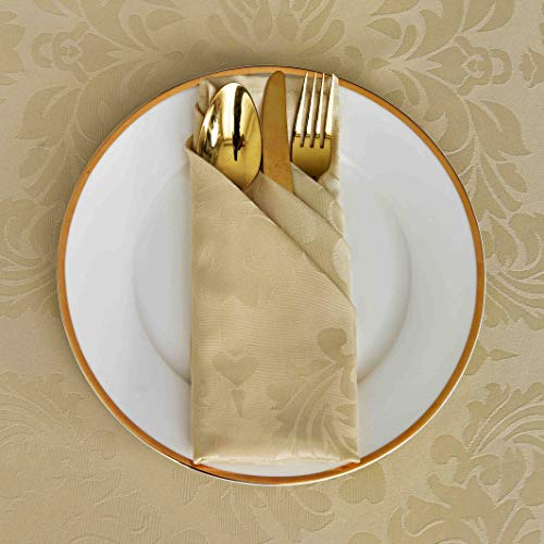 Servilletas de Tela Jacquard 20 x 20 Pulgadas Set de 4 Beige miniatura 5