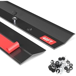 Garage Door Seal Top and Sides - Jobon 40FT TPE Garage Door Weather Stripping Sides Seal Replacement Kit, Block Rodents Drafts Rain Dust, Easy DIY Installation for Homeowners, Black