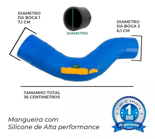 Mangueira do Intercooler Saida Do Ar Frio Azul L200 Triton Sport 2.4 16V Diesel 2017 2018 2019 2020
