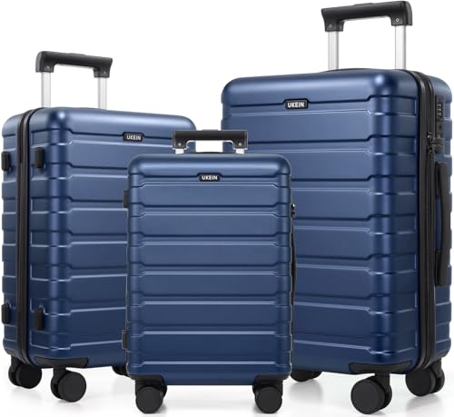 Miusse Hardshell Luggage Sets 3 Piece, 20/24/28 IN Carry On Luggage with Spinner Wheels and TSA Lock, Lightweight Suitcase for Women And Men Travel(Blue, (20/24/28in))