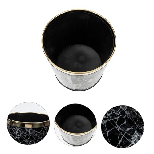 Caneca de basura rectangular de mármol negro PRETYZOOM miniatura 7