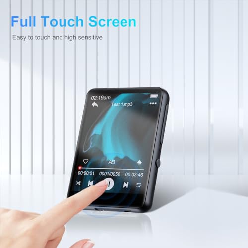 Image of AUDIOCULAR M31 32GB Portable Mp3 Music Player with Bluetooth, 2.4 inch LCD Touch Screen, Video Playback, Built-in Speaker, Voice Recording Function Mini HiFi Lossless Digital Audio Player (32GB - Black)