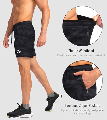 Image of G Gradual Men's Gym Workout Shorts Zipper Pockets 5 inch / 7 inch Quick Dry Breathable Runing Athletic Short for Men