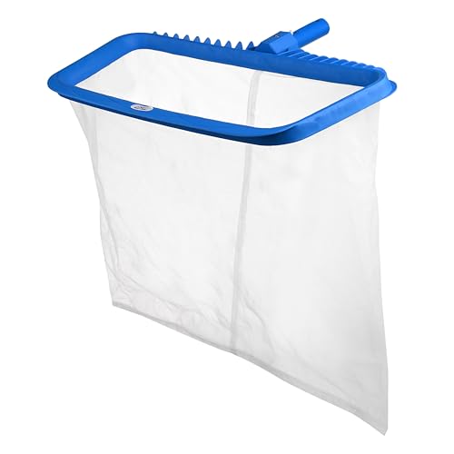Image of POOLX Heavy Duty Plastic Leaf rake with Small wear Screen mesh Deep net for Pool Cleaning (Blue)