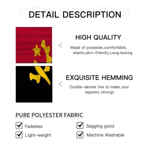 Tensure drapeau Angola en polyester lavable haute densité GLCWARM