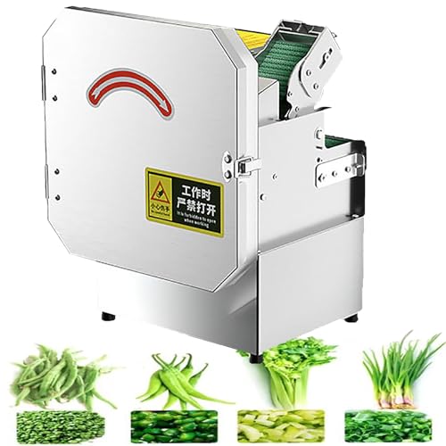 Cortadora de Cebollino Comercial, Cortadora EléCtrica de Verduras de 200 W, para Jengibre, Chile, Patata y Pepino, 150 Kg/Hora, Cortadora de Cebolla Verde, Apio y Perejil