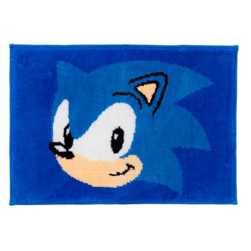 Sega Sonic The Hedgehog Gamer Kids Non Slip Poly Knit Plush Bathroom Mat Rug (Officially Licensed Product) By Franco