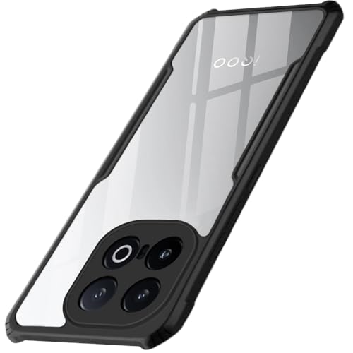 Image of TheGiftKart Shockproof Crystal Clear Back Cover Case for iQOO 13 5G | 360 Degree Protection | Protective Design | Transparent Back Cover Case for iQOO 13 5G (PC & TPU, Black Bumper)