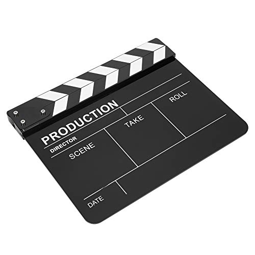 Movie Clapperboard, Clear Sound, Simple and Practical, for Party, DecorationAccessory (blackboard with white stripes)