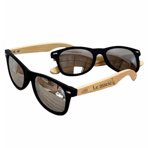 LUNETTES EVG EN BOIS PERSONNALISÉES – LE MARIÉ/ÉQUIPE DU MARIÉ, accessoire EVG, cadeau personnalisé EVG, lunette homme (Le marié)