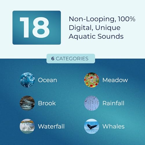 Image of Adaptive Sound Technologies Sound + Sleep Aquarius Aquatic Noise Machine - White Noise Machine - Non-Looping Water Sounds for Sleep & Relaxation - with Timer & Headphone Jack - Black