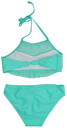 Image of ToBeInStyle Girls' Two Piece Halter Top Flowy Mesh Bikini & Bikini Bottoms