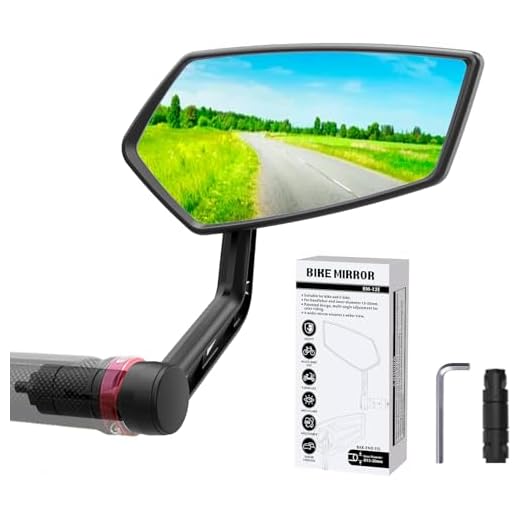 RBRL Bike Mirror Bar End Bike Mirror, Rotatable Bicycle Mirror, Automotive Grade Glass Bike Side Mirrors, Scratch Resistant E-Bike Universal Rearview Mirrors for Mountain bike (Right)