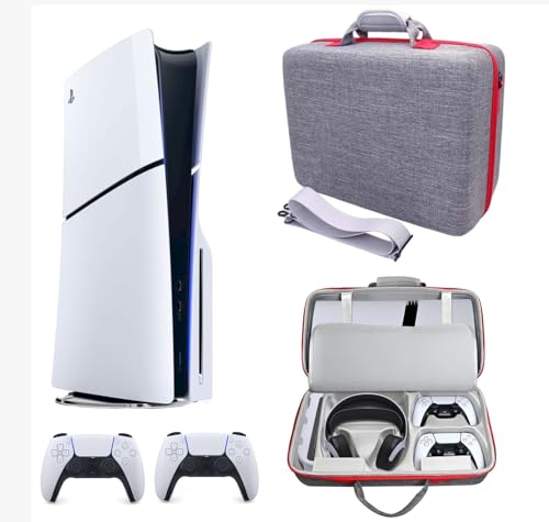 Maleta Mochila Bolsa Case Rígida Protetora Viagem Cinza Anti-Poeira Compativel Com Playstation Ps5 SLIM