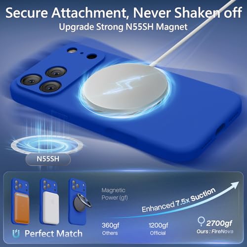 Image of FireNova Magnetic for iPhone 17 Pro Case, Compatible with MagSafe, [Integrated Silicone Camera Control Button] [Camera Protection] Anti-Scratch Microfiber Lining Phone Case, 6.3 inch, Klein Blue