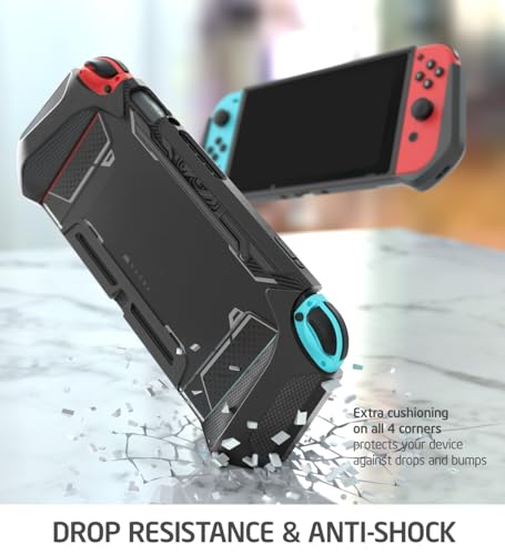 Image of Mumba Dockable Case Compatible with Nintendo Switch 1 (2017 Release), [Blade Series] TPU Grip Protective Cover Case with Ergonomic Design and Comfort Grip,Accessories for Switch (Black)