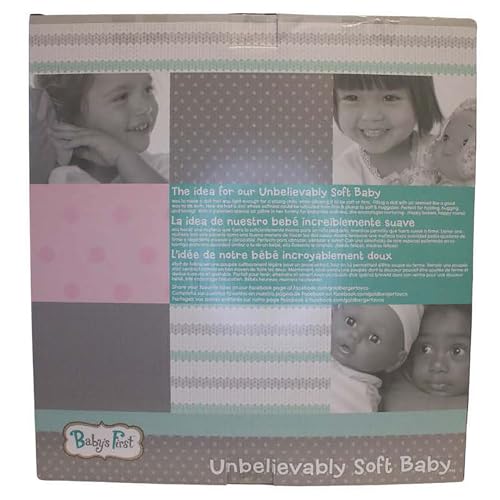 Muñeca Bebé Suave 19" con Pijama Gris a Rayas miniatura 5