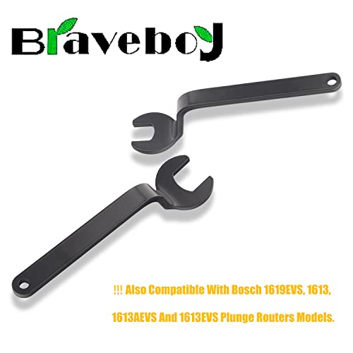 Braveboy Ra1152 Offset Wrenches Compatible With Bosch 1619Evs, 1613, 1613Evs, 1613Aevs, 1617Evs Plunge Routers - For Offset Router Wrench, Including 1 X 16Mm Shaft Wrench & 1 X 24Mm Clamp Wrench #TOP6