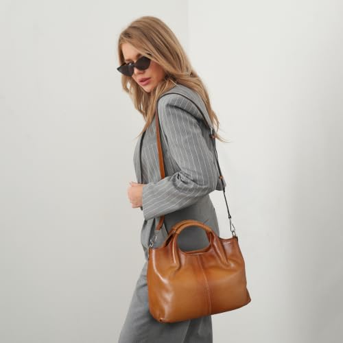 Image of Iswee Genuine Leather Top Handle Bag for Women Purses and Handbags Large