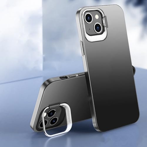 Coque iPhone 13 Mini transparente avec support PC et béquille en métal noir - 6