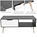HOMFA Coffee Tables for Living Room TV Stand, Wooden Console Table Sofa Side Table 2 Tier with Storage Shelf and 1 Drawer, Modern Furniture for Home Office, Gray