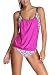 EVALESS Women's Floral Printed Two Pieces Relaxed Blouson Tie Tankini Swimsuit X-Large Size Rosy&White