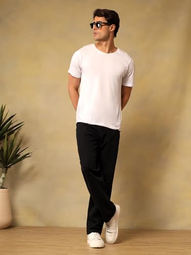 Image of KOTTY Mens Solid|Mid Rise| Coin Pocket|Button|Ankle Length|5 Pocket Jeans