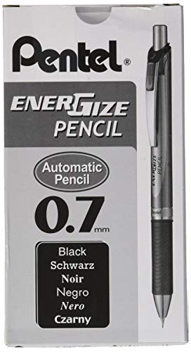 Porte-mines Pentel PL77-A en aluminium noir boîte de 12 crayons mécaniques rechargeables