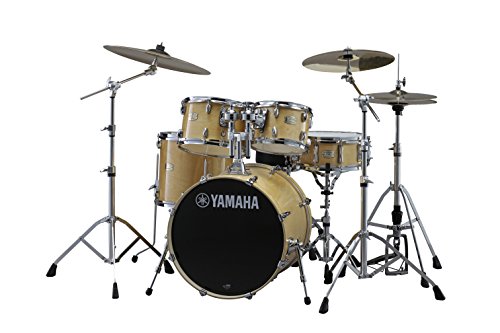 Yamaha 5pc Shell Pack with a 22' Kick 14” Snare Drum in Natural Wood for Students and Working Drummers, (SBP2F50NW)