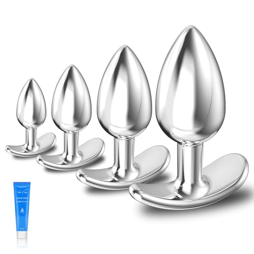 4PCS Anal Butt Plug Set Beginner to Advanced Anal Trainer Kit with Flared Base for Women Men Comfortable Long-Term Wear for Progressive Adaptation Multiple Stimulation Premium Sex Toys for Couples