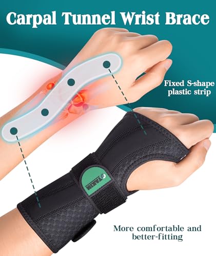 Image of Oyakin Wrist Brace for Carpal Tunnel Night Support, Adjustable Wrist Splint for Tendonitis, Arthritis, Sprains, Wrist Pain Relief, Comfortable Hand Brace for Men and Women Right Left Hand