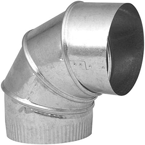 8" 28 Gauge 90 Degree Galvanized Adjustable Elbow