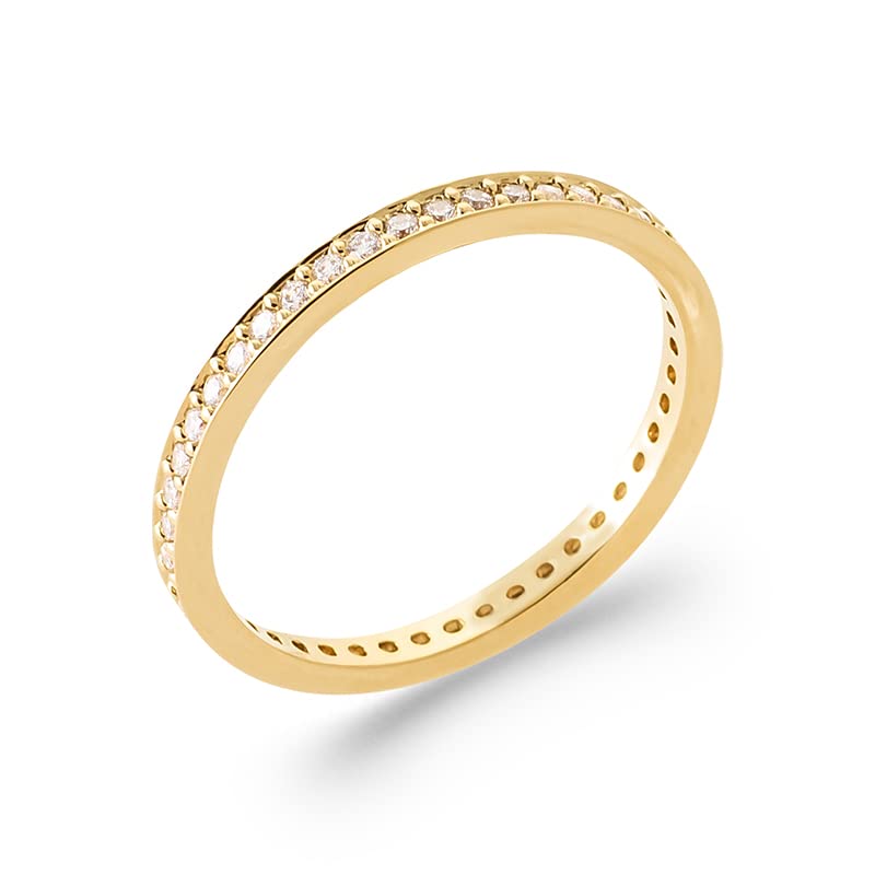 Alliance en plaqué or et oxydes de zirconium avec anneau incrusté complet