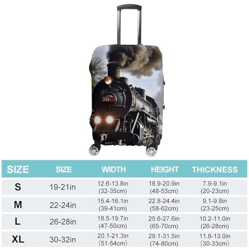 Steam Train Luggage Cover, Washable Elastic Suitcase Cover Protector Fit 18-32 Inch Luggage2