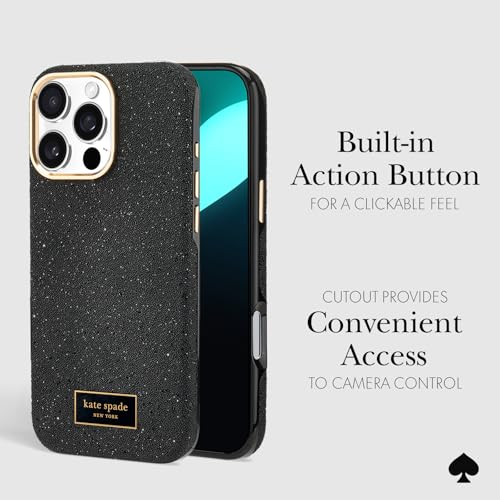 Coque iPhone 16 Pro Max Kate Spade cristal pailleté compatible MagSafe chic - 4