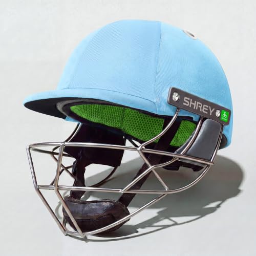 Image of Shrey Koroyd Stainless Steel Cricket Helmet Sky Blue Medium