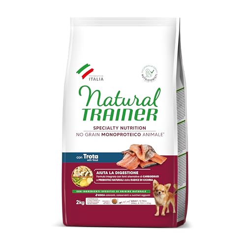 Natural Trainer Sensitive No Grain Monoproteico Animale - Cibo per Cani Small&Toy con Trota - 2kg