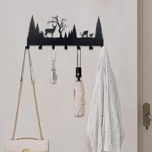 Soporte para llaves de pared con 7 ganchos de metal autoadhesivos para la entrada 3