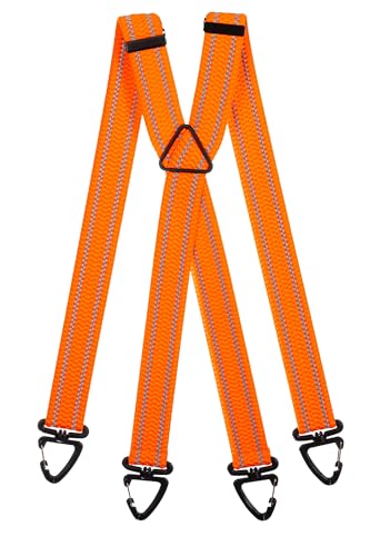 Olata Tirantes Hombres de Alta Visibilidad con Bandas Extra Anchas y Clips De Mosquetón De Plástico – 4 cm. Naranja (X-Form)