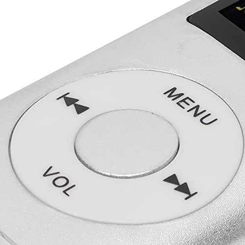 Odtwarzacz MP3/MP4, Przenośny Odtwarzacz Muzyki ze Słuchawkami, Ekran HD 1.8 Cala, Obsługa Karty Pamięci do 64 GB, Czas Odtwarzania 8H, Super Lekka Metalowa Obudowa(Srebro)