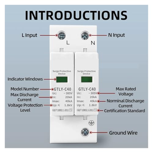 Protector de sobretensiones AC 2P 385V para proteger tus electrodomésticos de rayos 2